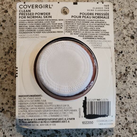 Cover Girl Clean Pressed Powder Talc Normal Skin CLASSIC TAN #160 .39oz NOS✨️NEW - Picture 6 of 8